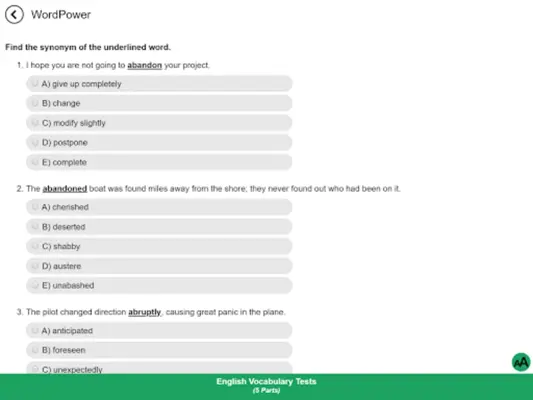 English Vocabulary Tests android App screenshot 0