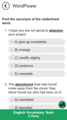 English Vocabulary Tests android App screenshot 2